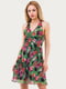 Сукня А-силуету зелена в квітковий принт | 6548647