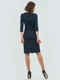 Платье-футляр темно-синее с кружевной полоской черного цвета | 6548651 | фото 3