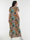 Платье А-силуэта бирюзового цвета в принт | 6548676 | фото 3
