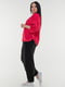 Льняна блуза червоного кольору з оригінальним фігурним вирізом | 6548694 | фото 2