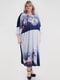 Сукня А-силуету блакитна в принт | 6548774 | фото 3