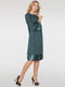 Платье А-силуэта бирюзового цвета с декором | 6548792 | фото 2