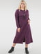 Платье со съемным хомутом фиолетовое длины миди | 6548820 | фото 2