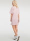 Платье-футболка розовое с принтом | 6548845 | фото 3