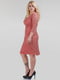 Коктейльна гіпюрова сукня коралового кольору | 6548851 | фото 2