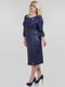 Елегантна темно-синя сукня з візерунком | 6548885 | фото 2
