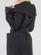 Чорне пальто з об'ємним коміром і поясом | 6548950 | фото 6
