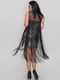 Сукня з декоративною тасьмою чорного кольору та кокетками із напівпрозорої сітки | 6549044 | фото 3