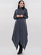 Платье трикотажное темно-серое с асимметричным низом | 6549065 | фото 2