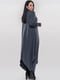 Платье трикотажное темно-серое с асимметричным низом | 6549065 | фото 3