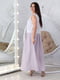 Платье А-силуэта белое-сиреневого цвета | 6549084 | фото 3