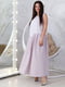 Платье А-силуэта белое-сиреневого цвета | 6549084 | фото 2