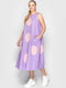 Платье А-силуэта сиреневого цвета в розовый горошек | 6549098 | фото 2
