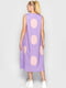 Платье А-силуэта сиреневого цвета в розовый горошек | 6549098 | фото 3