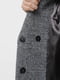 Вовняне чорне пальто з малюнком "ялинка" та поясом-зав'язкою | 6565995 | фото 2