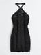 Атласное черное платье с фактурной отделкой | 6527994 | фото 6
