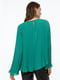 Плисированная зеленая блуза с расклешенными рукавами | 6528006 | фото 4