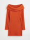 Платье оранжевое с открытыми плечами | 6566592 | фото 5