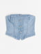 Топ джинсовый голубой с открытыми плечами | 6567083