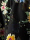 Блуза черная в цветочный принт | 6567416 | фото 2