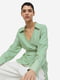 Сорочка-блуза "на запах" зеленого кольору в смужку | 6567438 | фото 3
