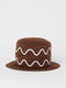 Шляпа коричневая в принт | 6567684