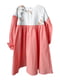 Платье бело-коралловое с принтом | 6547510 | фото 2