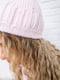 Напіввовняний рожевий комплект: шапка, рукавички та манішка | 6569042 | фото 5