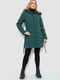 Удлиненная стеганная куртка зеленого цвета | 6569043 | фото 3