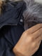 Удлиненная стеганная куртка темно-синего цвета | 6569045 | фото 7