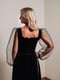 Чорна сукня з об’ємними рукавами із сітки | 6568774 | фото 5