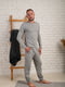Сіра трикотажна піжама: лонгслів та штани | 6568856 | фото 2