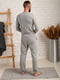Сіра трикотажна піжама: лонгслів та штани | 6568856 | фото 5