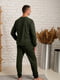 Трикотажна піжама кольору хакі: лонгслів та штани | 6568861 | фото 4