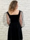 Оксамитова чорна сукня з об’ємними рукавами з фатину | 6568916 | фото 4