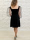 Оксамитова чорна сукня з об’ємними рукавами з фатину | 6568916 | фото 5