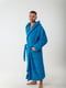 Махровий блакитний халат з каптуром | 6568973 | фото 2