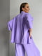 Фіолетовий костюм-трійка з легкої тканини: сорочка, топ та штани на резинці | 6570197 | фото 5