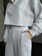 Белый костюм с худи и брюками из трехнитки | 6570217 | фото 5