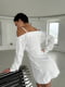 Біла міні-сукня А-силуету на запах з відкритими плечима | 6570239 | фото 2
