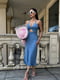 Блакитна сукня "Венеція" з натуральної тканини з відкритою спиною | 6570242 | фото 2