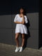 Біла міні-сукня з натуральної тканини з коротким рукавом на резинці | 6570250 | фото 7