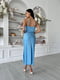 Голубое легкое летнее платье длины миди | 6570288 | фото 3
