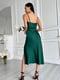Легка зелена шовкова сукня довжини міді з розрізом | 6570289 | фото 4