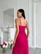 Легка шовкова сукня кольору фуксії довжини міді з розрізом | 6570295 | фото 3