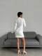 Платье-жакет белого цвета с оригинальным вырезом и накладными карманами | 6570296 | фото 6