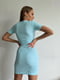 Блакитна трикотажна міні-сукня | 6570328 | фото 5