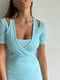 Блакитна трикотажна міні-сукня | 6570328 | фото 6