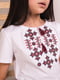 Вишиванка-футболка Зоряна біла з червоною вишивкою | 6569745 | фото 3