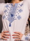 Вишиванка-лонгслів Карпати білий з синьою вишивкою | 6569835 | фото 4